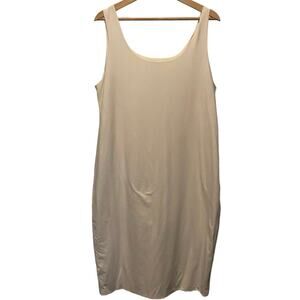 PERUVIAN Connection Dress Pima Cotton Tank Cream Double Layer Casual Chic Boho